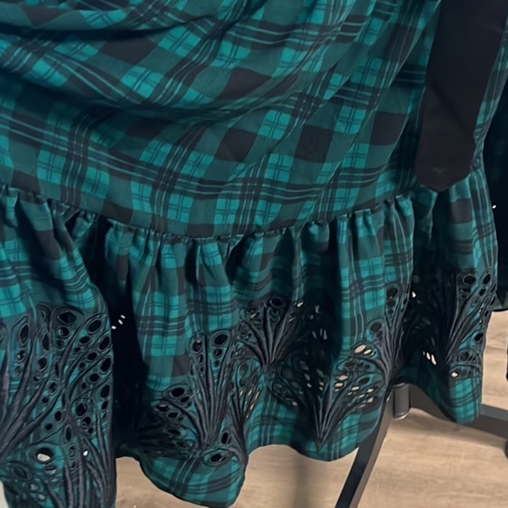 NWT,Draper James,The Tie Waist Dress, Timeless Blackwatch Plaid,Luxury Size L - Picture 9 of 14